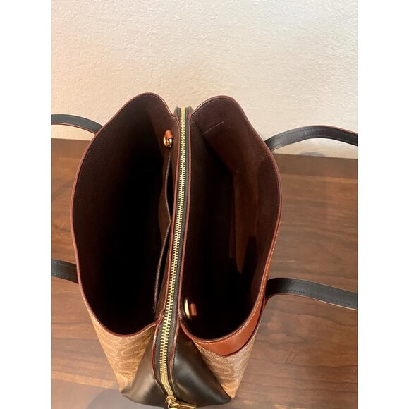 Coach Lora Carryall B4 Tan Rust Colorblock Tote Bag Canvas Handbag Purse NEW - Picture 8 of 8